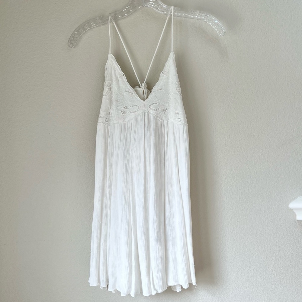 White Lace Open Back Dress - Daisy Shoppe